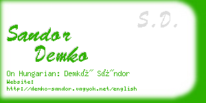 sandor demko business card